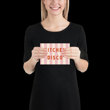 Kitchen Disco Wall Art Poster • Pink and Orange • Disco Print Poster • Minimalistic Kitchen Wall Art • Aesthetic • Trendy Wall Art