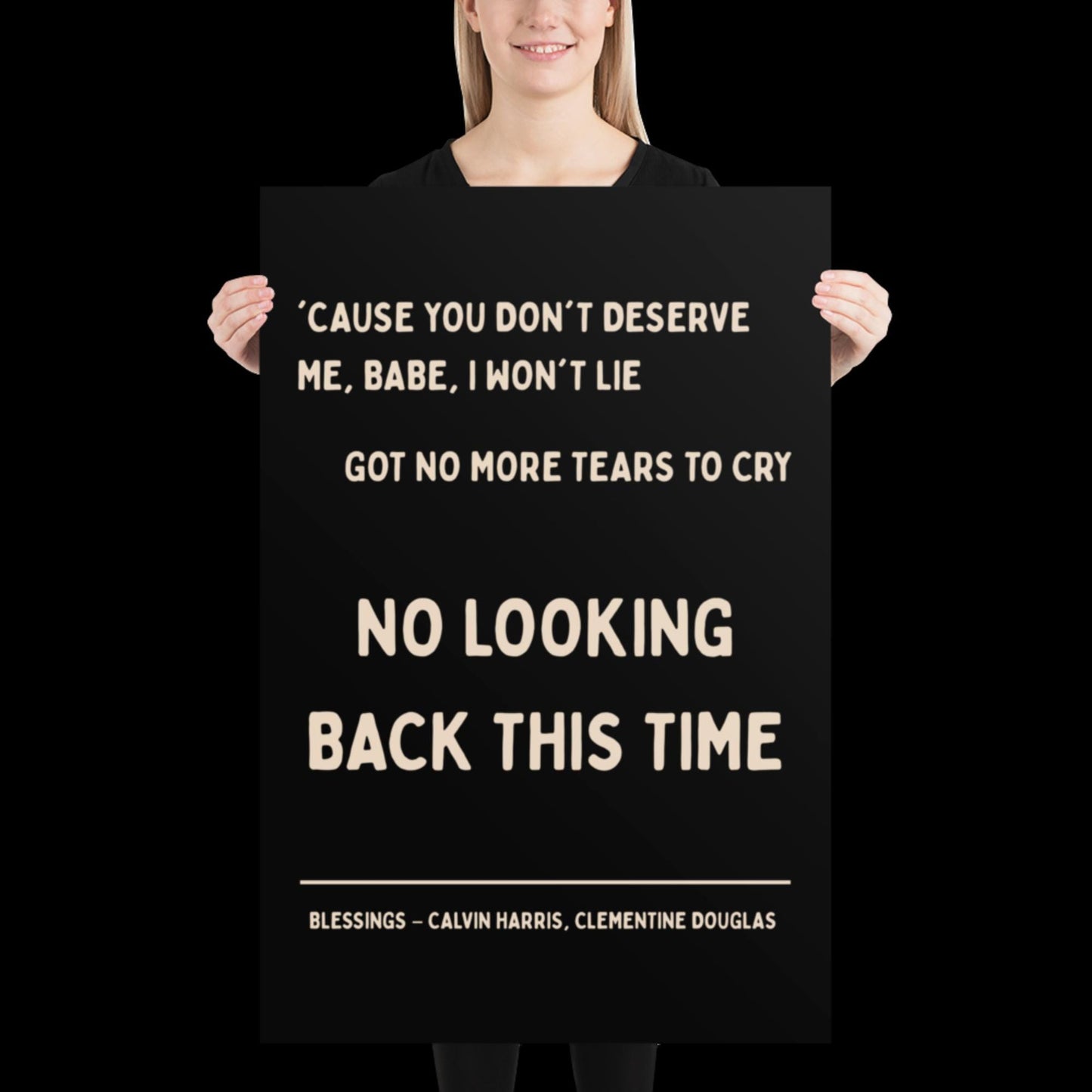 Blessings by Calvin Harris Lyric Print | House Music Poster | Quote Print | Typographic | Disco Decor | Ibiza Print | Birthday Gift