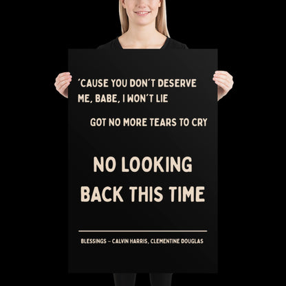 Blessings by Calvin Harris Lyric Print | House Music Poster | Quote Print | Typographic | Disco Decor | Ibiza Print | Birthday Gift