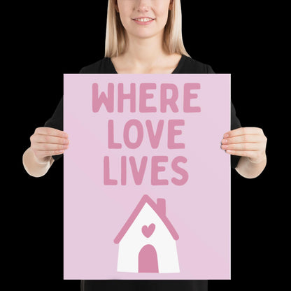 Where Love Lives Alison Limerick Inspired Lyric Print Pink - Ibiza Funky Disco House Music A1 A2 A3 Typographic Ball Aesthetic Poster