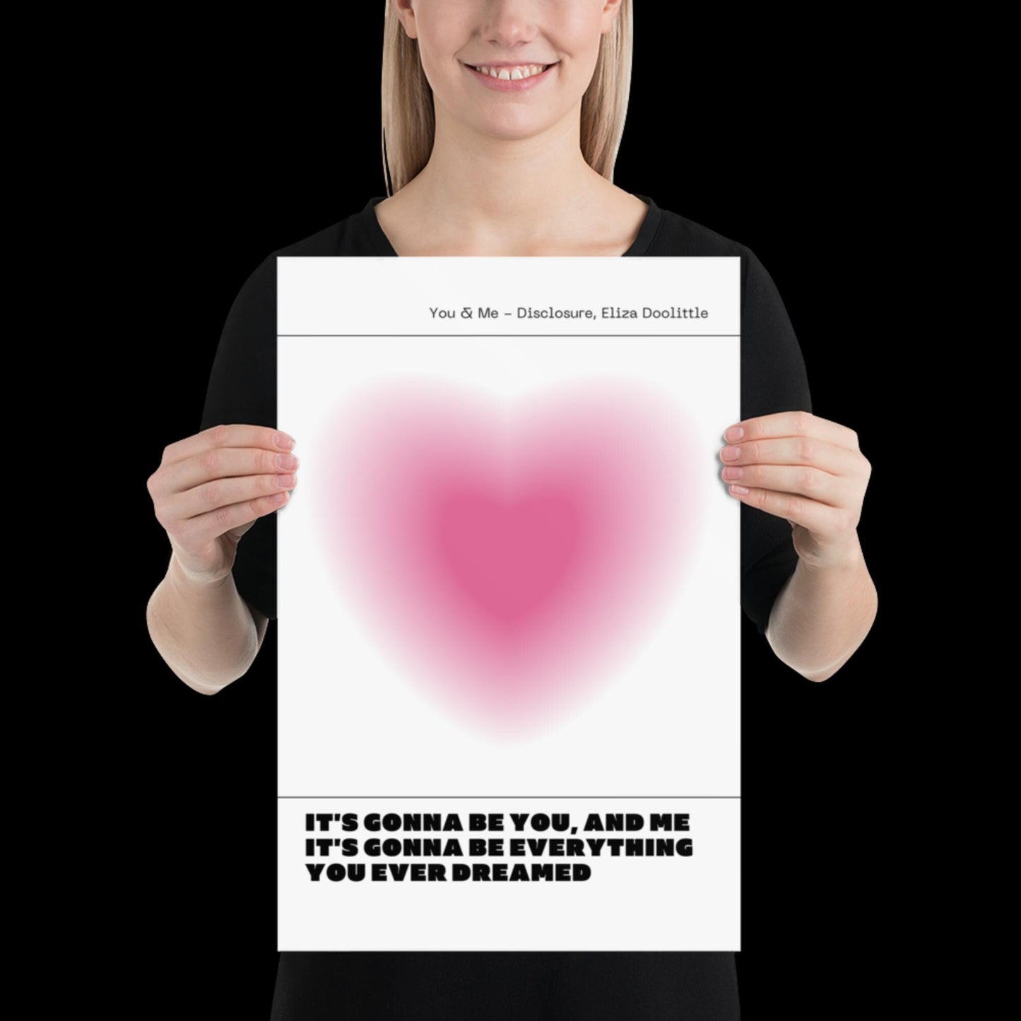 You and Me Pink Heart Aura Print - Disclosure Wall Art for House EDM Ibiza Festival Rave Art Decor House Music Disco Ball Funky