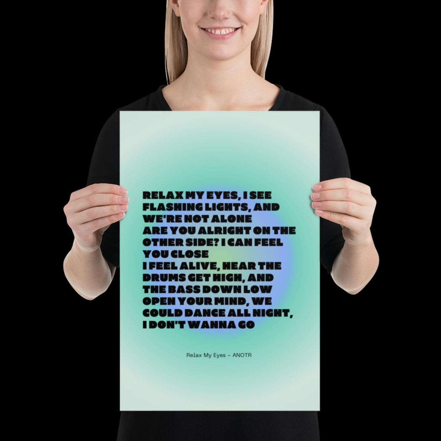 Relax My Eyes Inspired Blue Green 02 Aura Print - ANOTR Wall Art House EDM Ibiza Festival Rave Art Decor House Music Lovers Disco Ball Funky