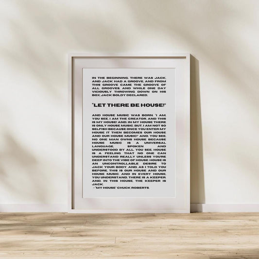Let There Be House Grey and Black Wall Print - Ibiza Colourful Funny Cute Birthday Christmas Gift Unique Leopard Cocktail