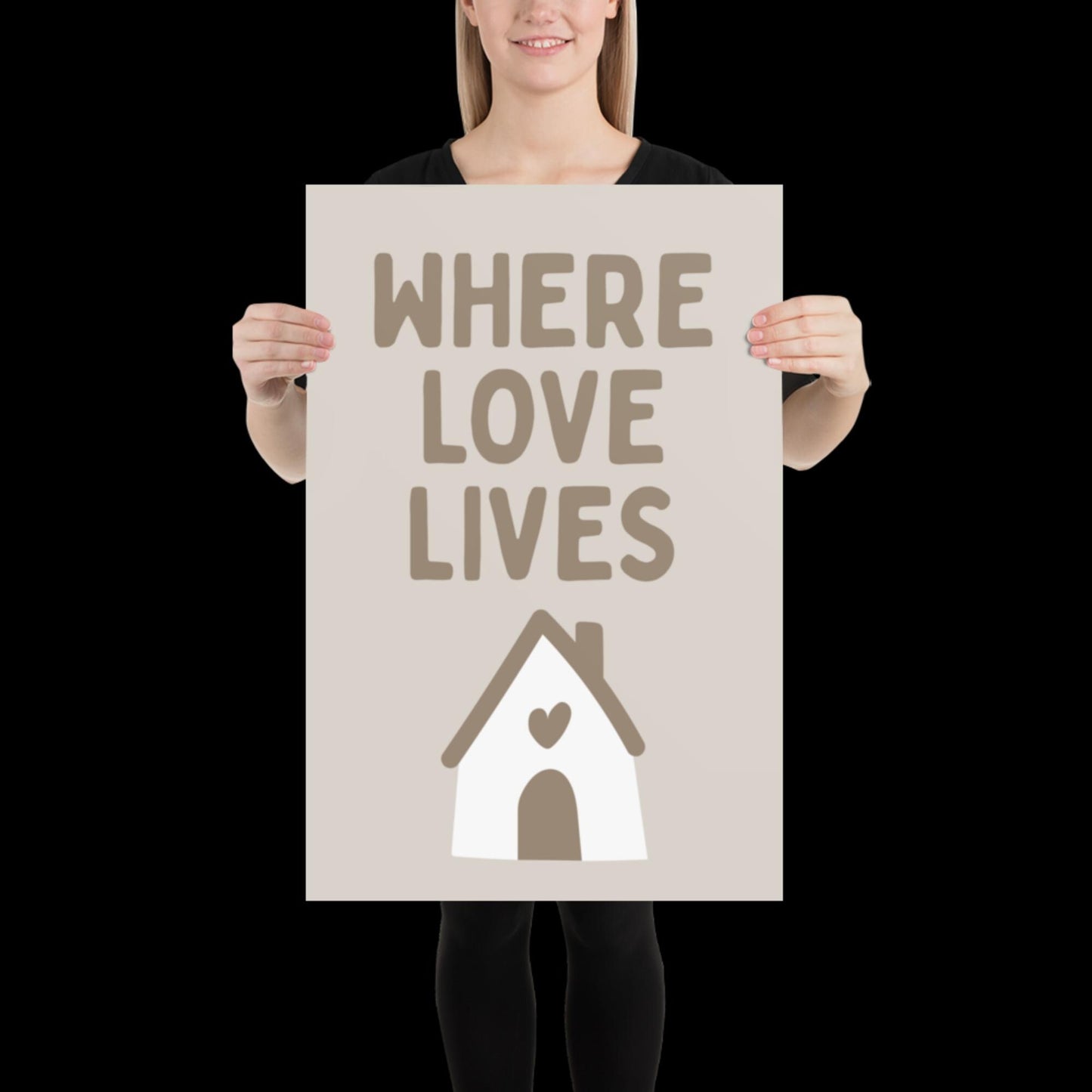 Where Love Lives Alison Limerick Inspired Lyric Print Beige - Ibiza Funky Disco House Music A1 A2 A3 Typographic Ball Aesthetic Poster