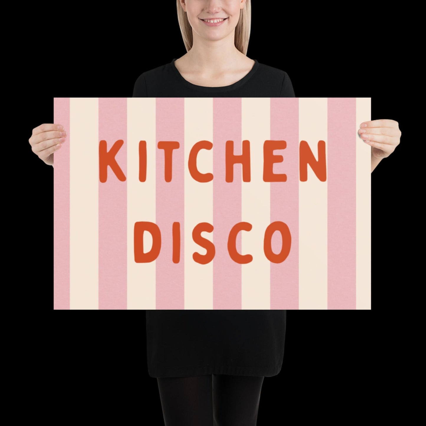 Kitchen Disco Wall Art Poster • Pink and Orange • Disco Print Poster • Minimalistic Kitchen Wall Art • Aesthetic • Trendy Wall Art