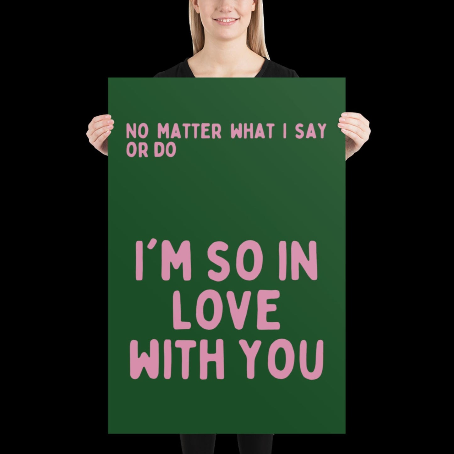 I'm So In Love With You Green and Pink Wall Print - Ibiza Colourful Funny Cute Birthday Art Gift Unique Funky House Music Poster Lyrics