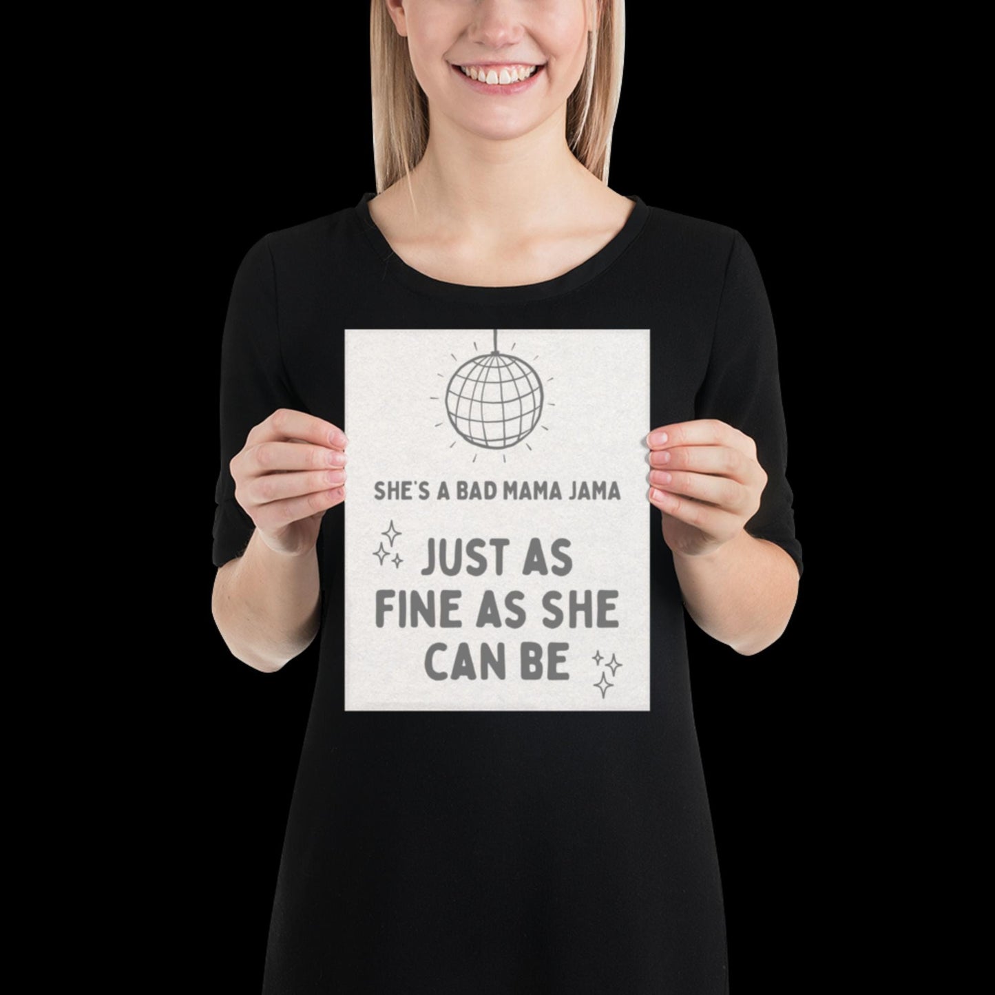 She's a Bad Mama Jama Carl Carlton Lyric Print | House Music Poster | Quote Print | Typographic | Disco Decor | Disco Ball Wall Print | Gift