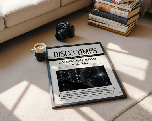 Disco Times Newspaper Wall Print