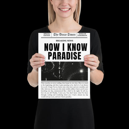 Finally Kings of Tomorrow Inspired Newspaper Lyric Print White and Black - Ibiza Funky Disco House Music A1 A2 A3 Typographic Ball