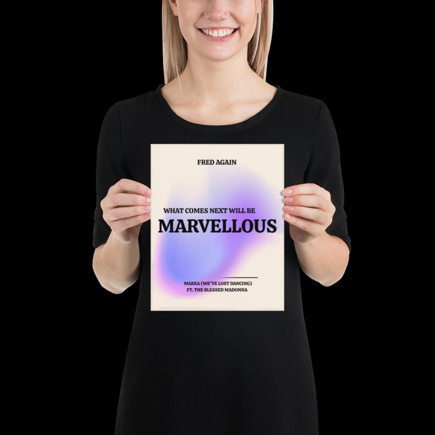 What Comes Next Will Be Marvellous Pink Lyrics Print | Fred Again Purple Blue Aura | House music | Techno music | Music Lyric Art | Disco