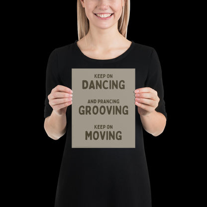 Music is The Answer Typographic Khaki Grey Wall Print - Ibiza Art Bold Typographic Colourful House Music Poster Groovy Bar Disco Funky