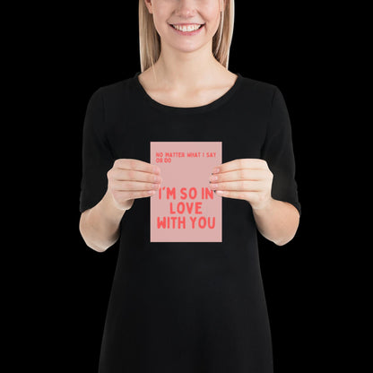 I'm So In Love With You Red Wall Print - Ibiza Colourful Funny Cute Birthday Art Gift Unique Funky House Music Poster Lyrics