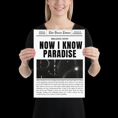 Finally Kings of Tomorrow Inspired Newspaper Lyric Print White and Black - Ibiza Funky Disco House Music A1 A2 A3 Typographic Ball