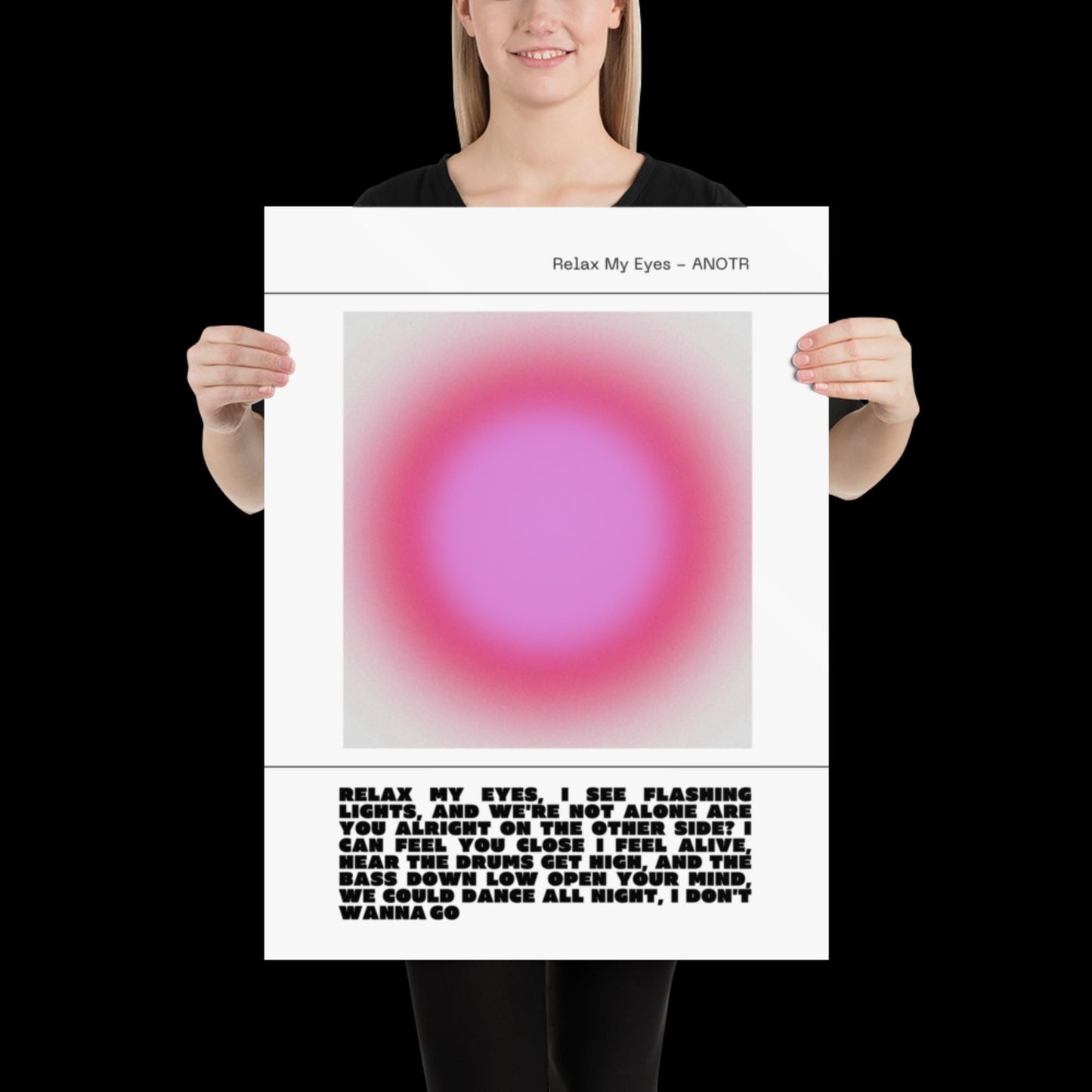 Relax My Eyes Inspired Pink Aura Print - ANOTR Wall Art for House EDM Ibiza Festival Rave Art Decor House Music Lovers Disco Ball Funky