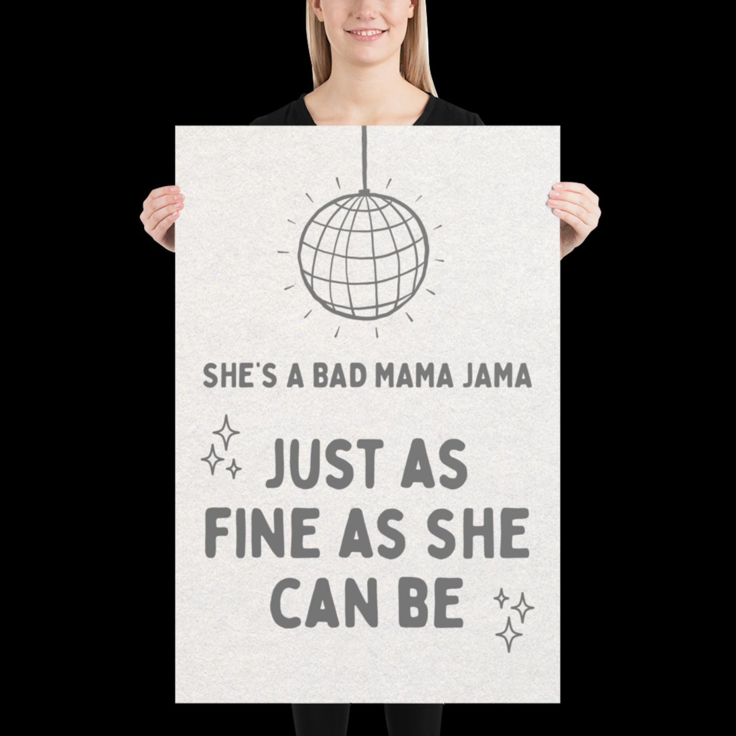 She's a Bad Mama Jama Carl Carlton Lyric Print | House Music Poster | Quote Print | Typographic | Disco Decor | Disco Ball Wall Print | Gift