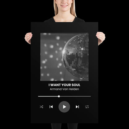I Want Your Soul Inspired Armand Van Helden Black Print - Ibiza Art Bold Typographic Colourful House Music Poster Groovy Bar Disco Funky