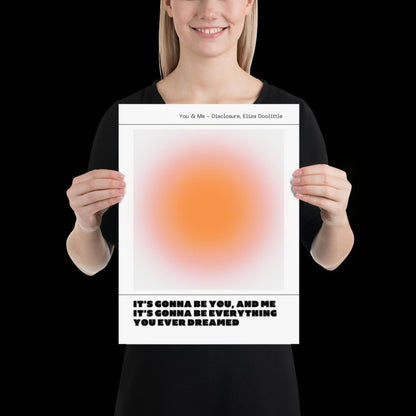 You and Me Orange Aura Print - Disclosure Wall Art for House EDM Ibiza Festival Rave Art Decor House Music Disco Ball Funky