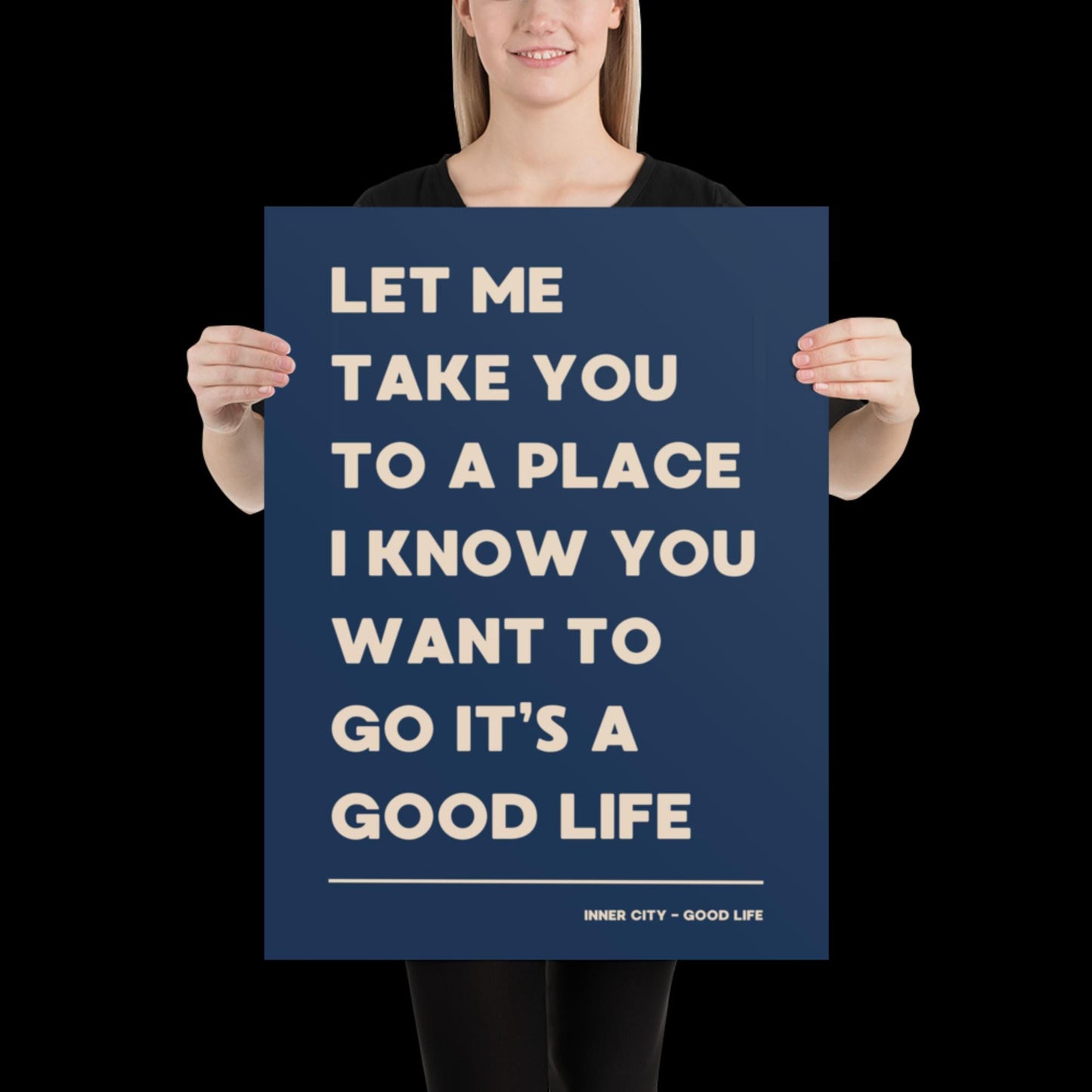 It's a Good Life Navy Blue & Beige Lyric Wall Print | Music Poster | Wall Art | A5 A4 A3 | Typographic | Lyrics | Custom Print | Wall Decor