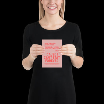 I Can't Stay Forever Red Wall Print