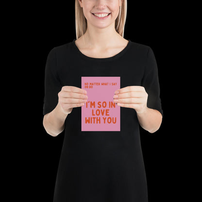 I'm So In Love With You Pink and Orange Wall Print - Ibiza Colourful Funny Cute Birthday Art Gift Unique Funky House Music Poster Lyrics