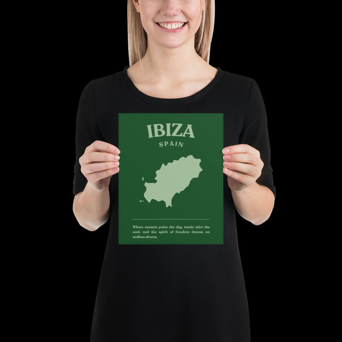 Ibiza Spain Green Wall Print - Ibiza Colourful Funny Cute Birthday Christmas Gift Unique Leopard Cocktail