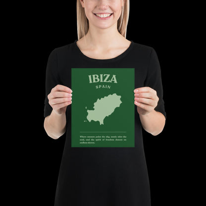 Ibiza Spain Green Wall Print - Ibiza Colourful Funny Cute Birthday Christmas Gift Unique Leopard Cocktail