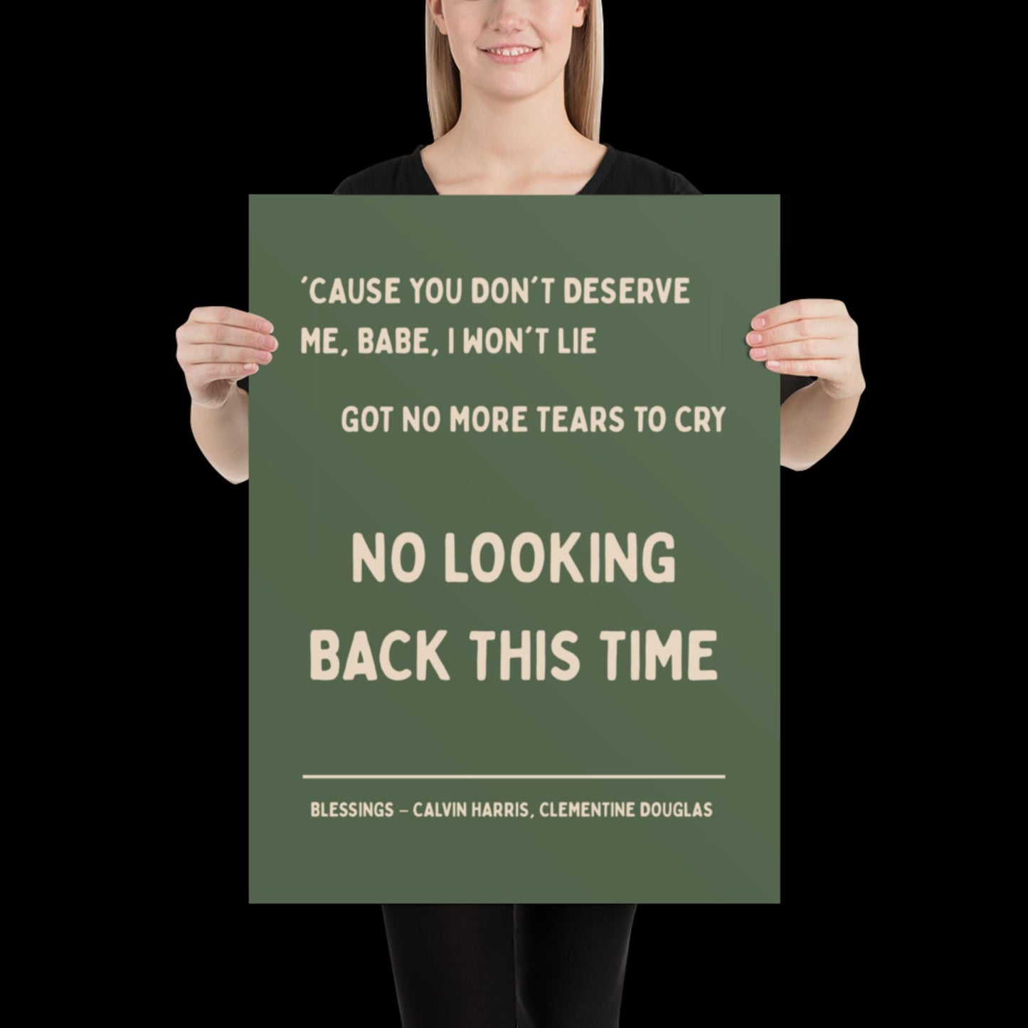 Blessings by Calvin Harris Lyric Print | House Music Poster | Quote Print | Typographic | Disco Decor | Ibiza Print | Birthday Gift