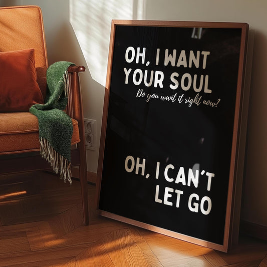 I Want Your Soul Inspired Armand Van Helden Black & White Print - Ibiza Bold Typographic Colourful House Music Poster Groovy Bar Disco Funky