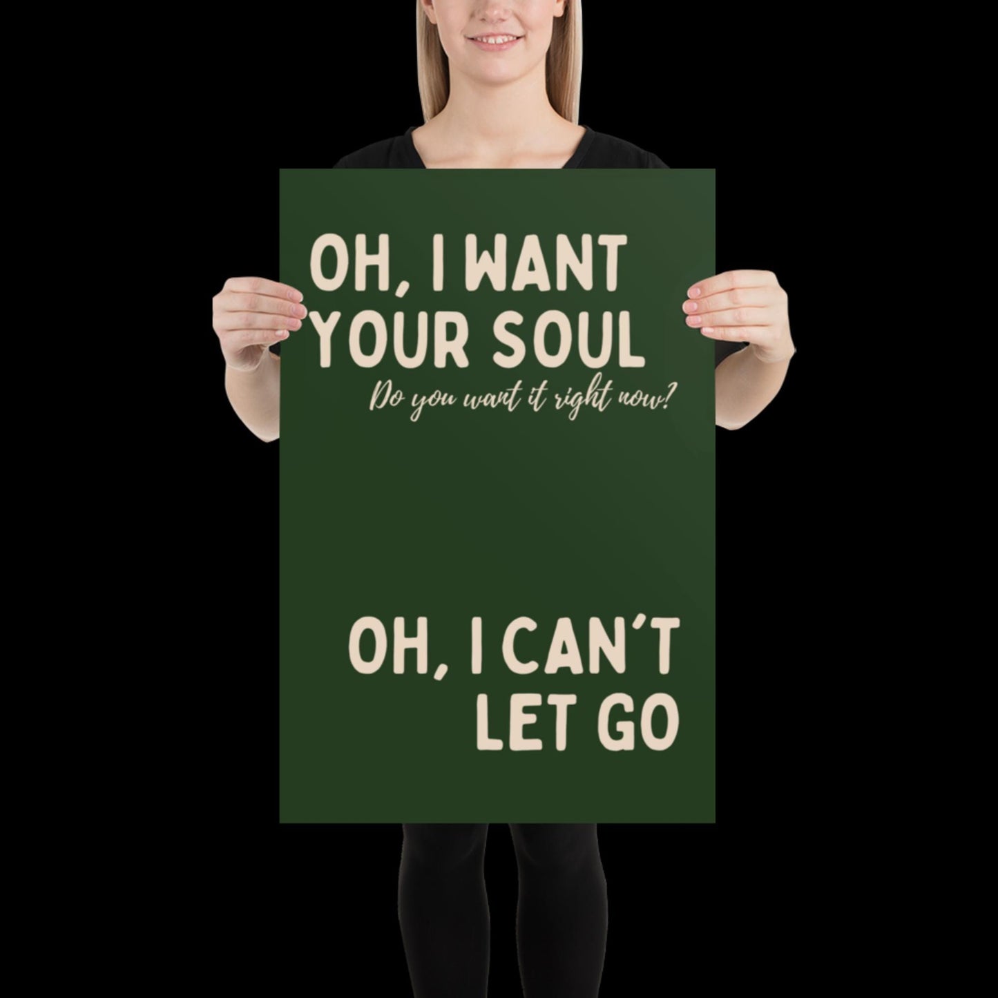 I Want Your Soul Inspired Armand Van Helden Green Print - Ibiza Art Bold Typographic Colourful House Music Poster Groovy Bar Disco Funky