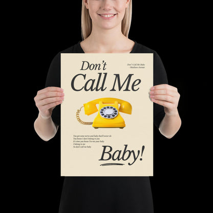 Don't Call Me Baby Print | Madison Avenue | House Music Poster | Lyric Print | Music Poster | Wall Art | House Music | Wall Decor | DJ Ibiza