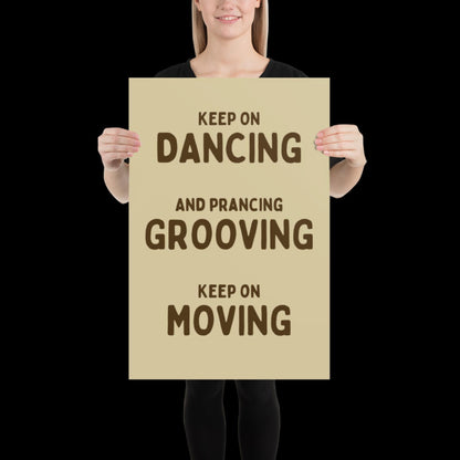 Music is The Answer Typographic Beige/Gold Wall Print - Ibiza Art Bold Typographic Colourful House Music Poster Groovy Bar Disco Funky