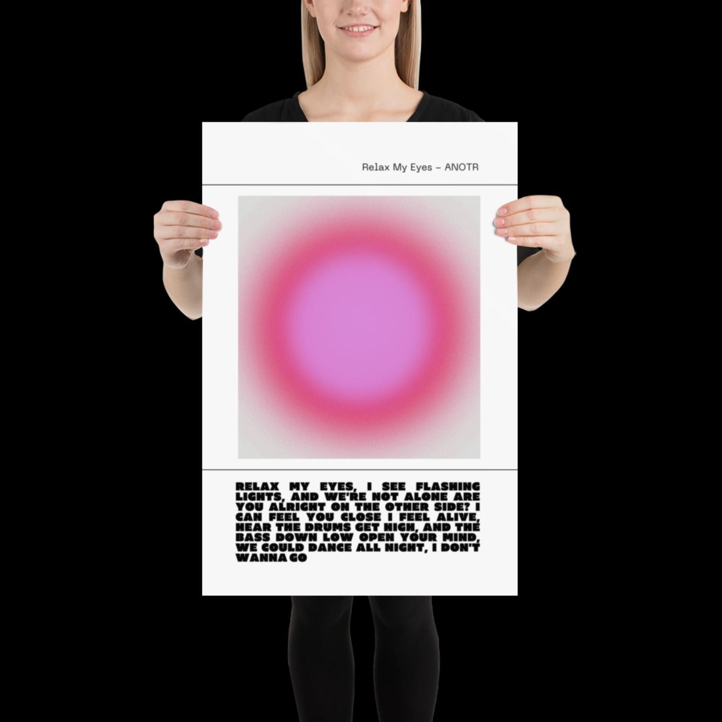 Relax My Eyes Inspired Pink Aura Print - ANOTR Wall Art for House EDM Ibiza Festival Rave Art Decor House Music Lovers Disco Ball Funky