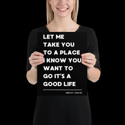 It's a Good Life Black and White Lyric Wall Print | Music Poster | Wall Art | A5 A4 A3 | Typographic | Lyrics | Custom Print | Wall Decor