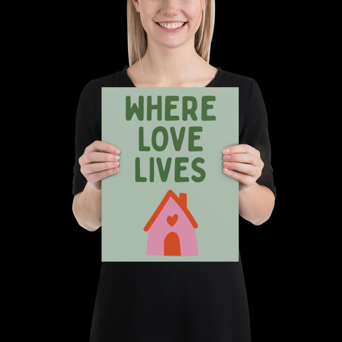 Where Love Lives Alison Limerick Inspired Lyric Print Green - Ibiza Funky Disco House Music A1 A2 A3 Typographic Ball Aesthetic Poster