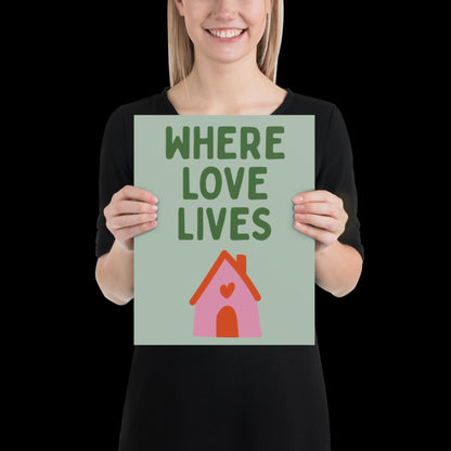 Where Love Lives Alison Limerick Inspired Lyric Print Green - Ibiza Funky Disco House Music A1 A2 A3 Typographic Ball Aesthetic Poster