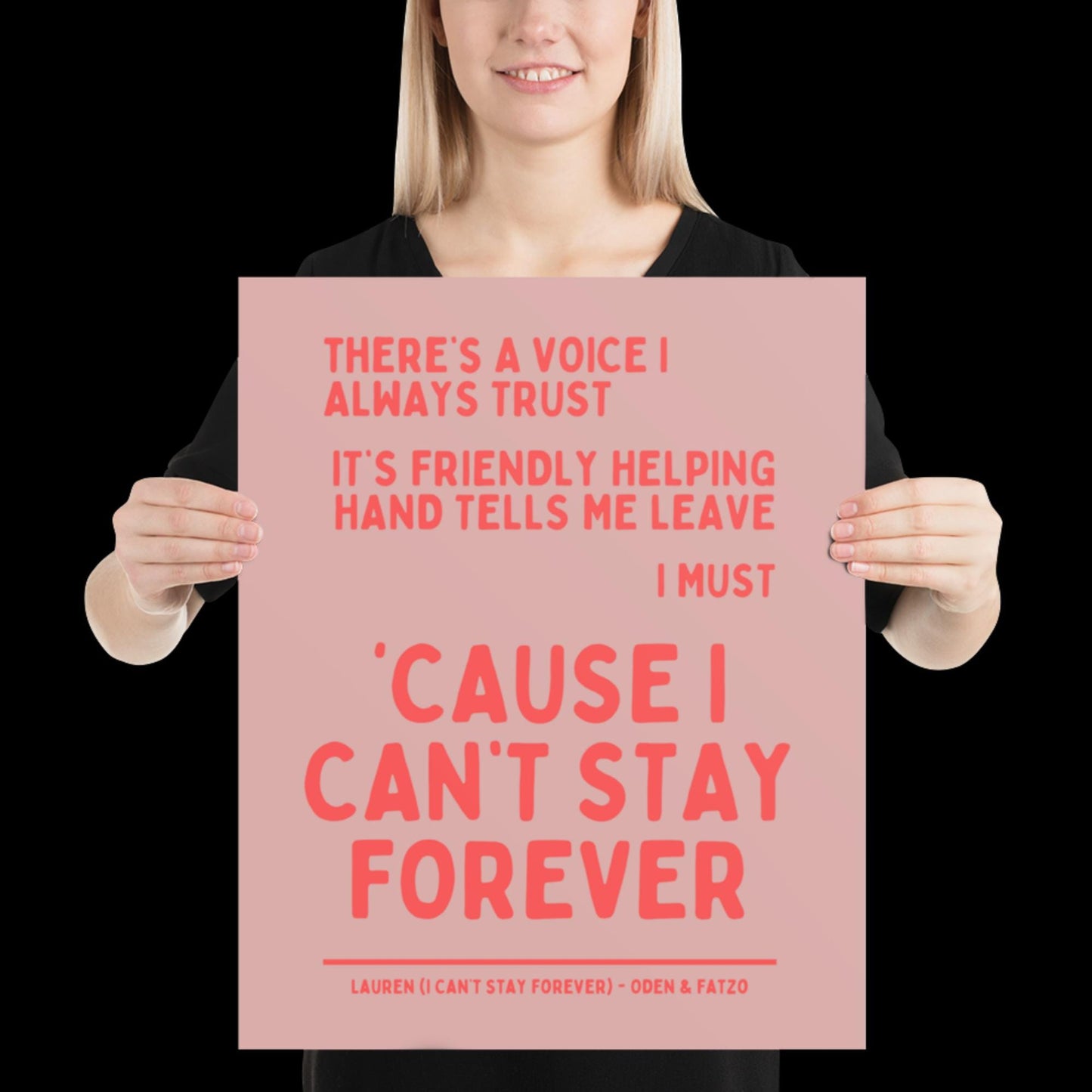 I Can't Stay Forever Red Wall Print