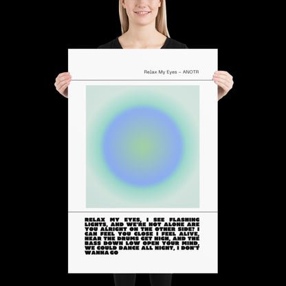 Relax My Eyes Inspired Blue Green Aura Print - ANOTR Wall Art House EDM Ibiza Festival Rave Art Decor House Music Lovers Disco Ball Funky