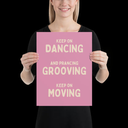 Music is The Answer Typographic Pink and Beige Wall Print - Ibiza Art Bold Typographic Colourful House Music Poster Groovy Bar Disco Funky