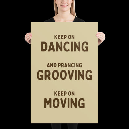 Music is The Answer Typographic Beige/Gold Wall Print - Ibiza Art Bold Typographic Colourful House Music Poster Groovy Bar Disco Funky