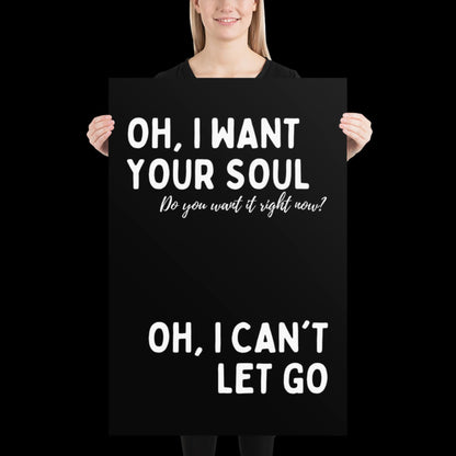 I Want Your Soul Inspired Armand Van Helden Black & White Print - Ibiza Bold Typographic Colourful House Music Poster Groovy Bar Disco Funky
