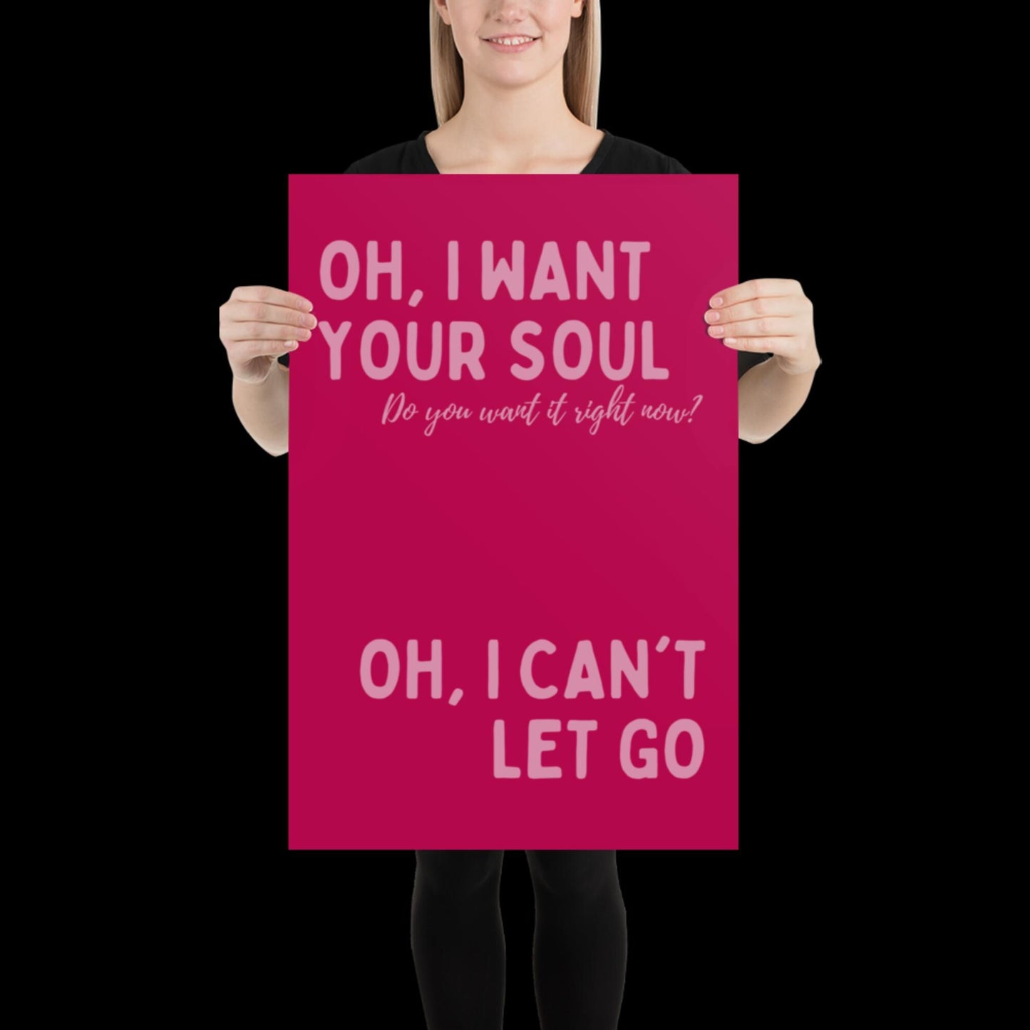 I Want Your Soul Inspired Armand Van Helden Pink Print - Ibiza Art Bold Typographic Colourful House Music Poster Groovy Bar Disco Funky