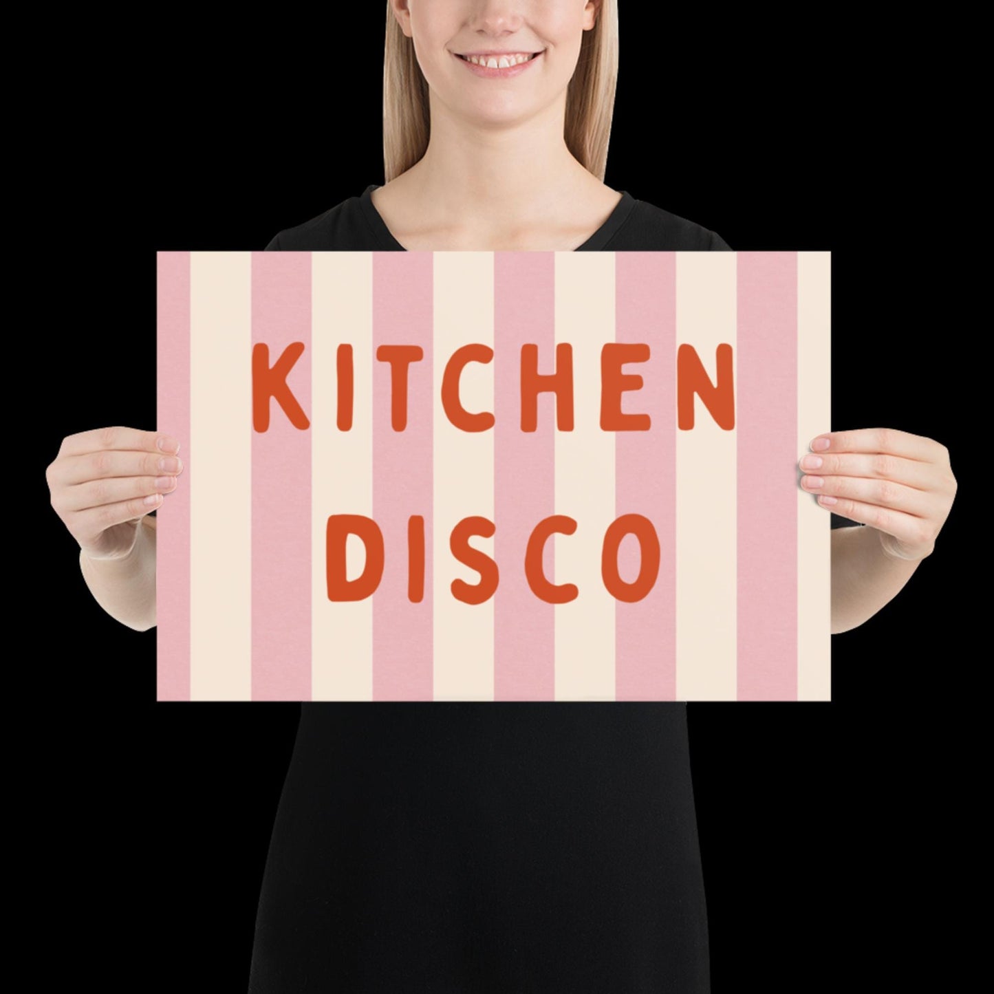 Kitchen Disco Wall Art Poster • Pink and Orange • Disco Print Poster • Minimalistic Kitchen Wall Art • Aesthetic • Trendy Wall Art