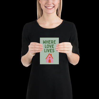 Where Love Lives Alison Limerick Inspired Lyric Print Green - Ibiza Funky Disco House Music A1 A2 A3 Typographic Ball Aesthetic Poster