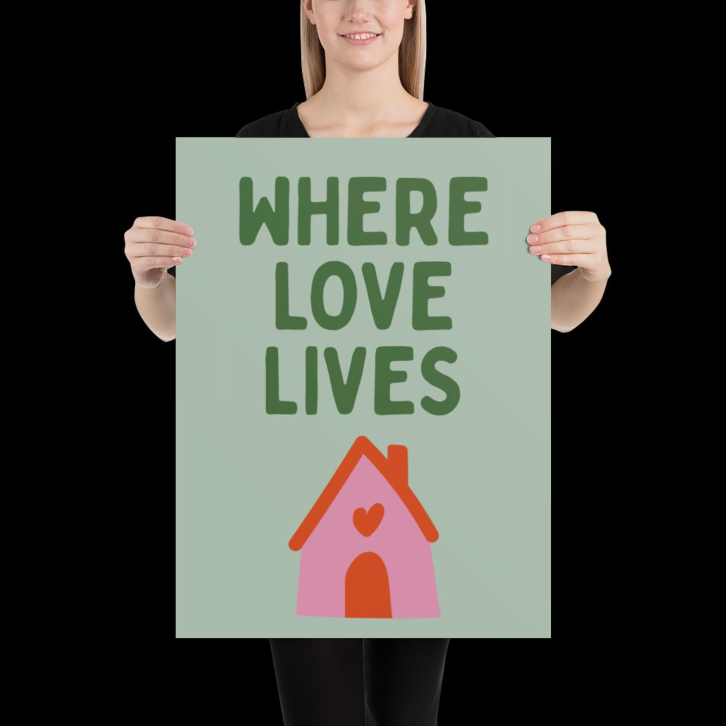 Where Love Lives Alison Limerick Inspired Lyric Print Green - Ibiza Funky Disco House Music A1 A2 A3 Typographic Ball Aesthetic Poster