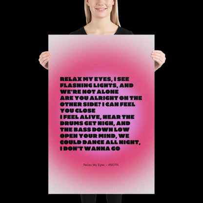 Relax My Eyes Inspired Pink 02 Aura Print - ANOTR Wall Art for House EDM Ibiza Festival Rave Art Decor House Music Lovers Disco Ball Funky