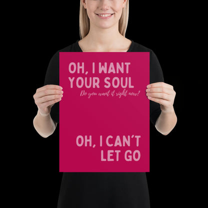 I Want Your Soul Inspired Armand Van Helden Pink Print - Ibiza Art Bold Typographic Colourful House Music Poster Groovy Bar Disco Funky