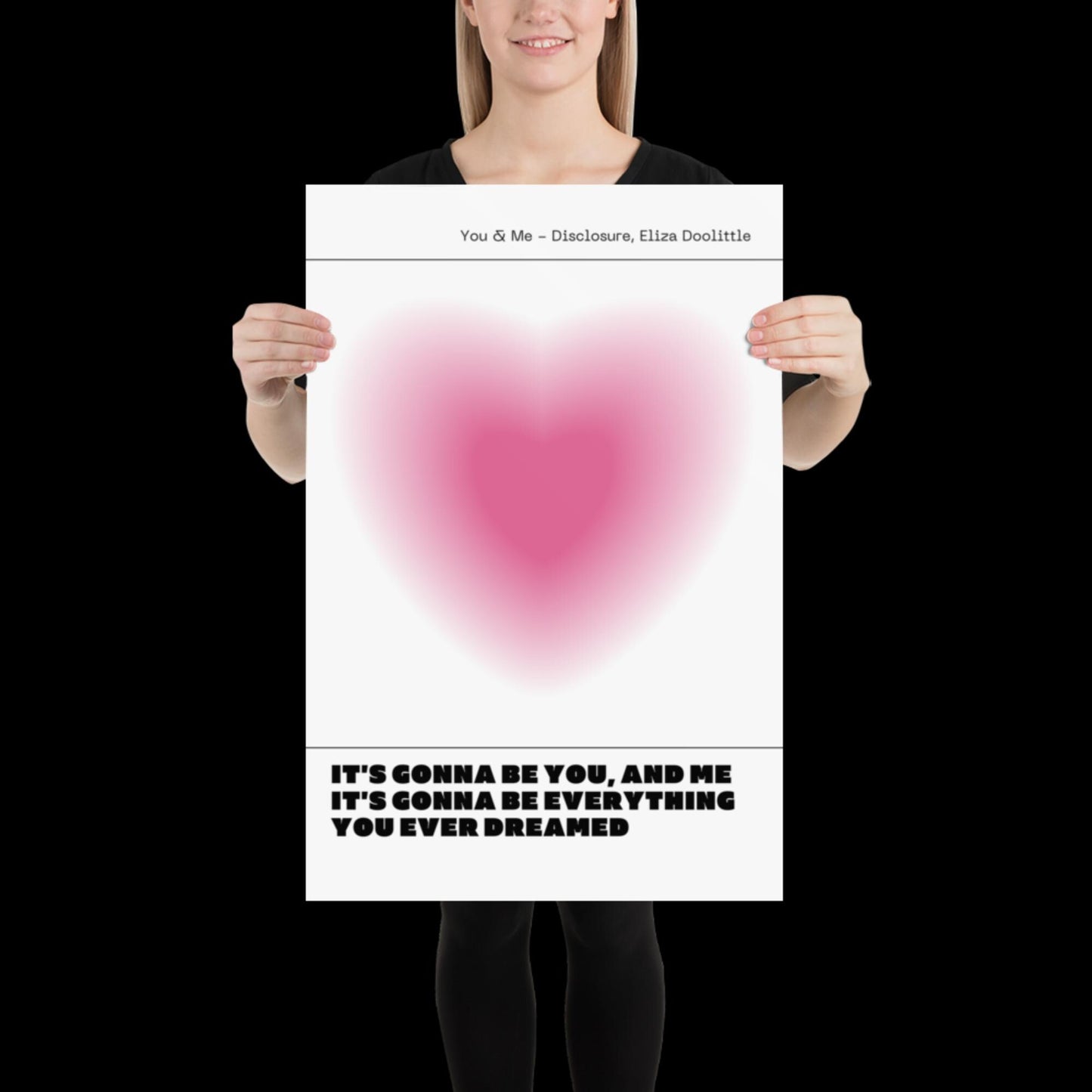 You and Me Pink Heart Aura Print - Disclosure Wall Art for House EDM Ibiza Festival Rave Art Decor House Music Disco Ball Funky