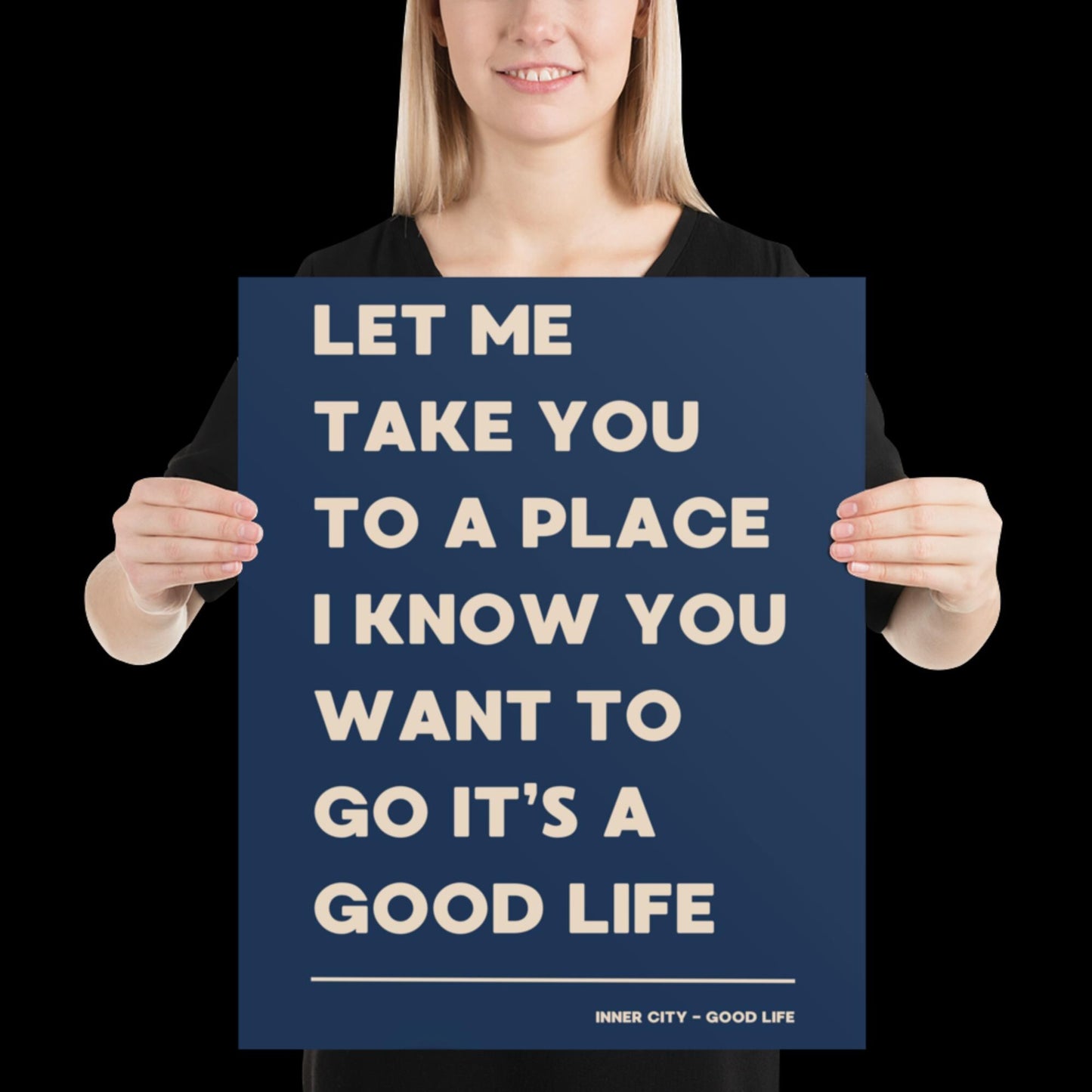 It's a Good Life Navy Blue & Beige Lyric Wall Print | Music Poster | Wall Art | A5 A4 A3 | Typographic | Lyrics | Custom Print | Wall Decor