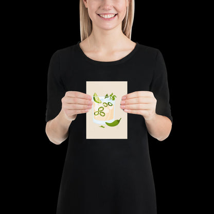 The Jalapeno Spicy Margarita Beige 001 Wall Print - Ibiza Colourful Funny Cute Birthday Christmas Gift Unique Cowboy Leopard Cocktail