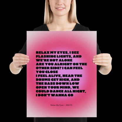 Relax My Eyes Inspired Pink 02 Aura Print - ANOTR Wall Art for House EDM Ibiza Festival Rave Art Decor House Music Lovers Disco Ball Funky